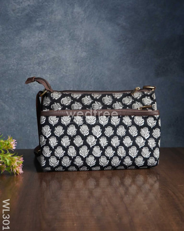 Printed Sling Bag In Cotton Fabric - Wl3012 Bags
