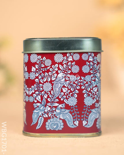 Printed Tin Box - Kalamkari Design - WBG1701-1 Tin Jars & Boxes RG