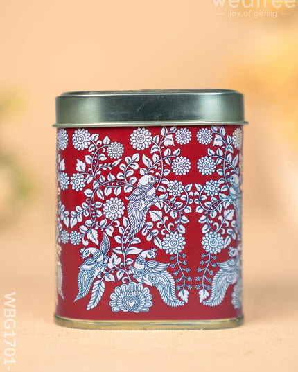Printed Tin Box - Kalamkari Design - WBG1701-1 Tin Jars & Boxes RG