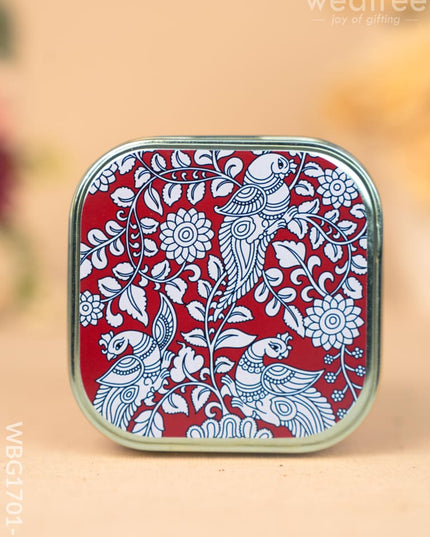 Printed Tin Box - Kalamkari Design - WBG1701-1 Tin Jars & Boxes RG