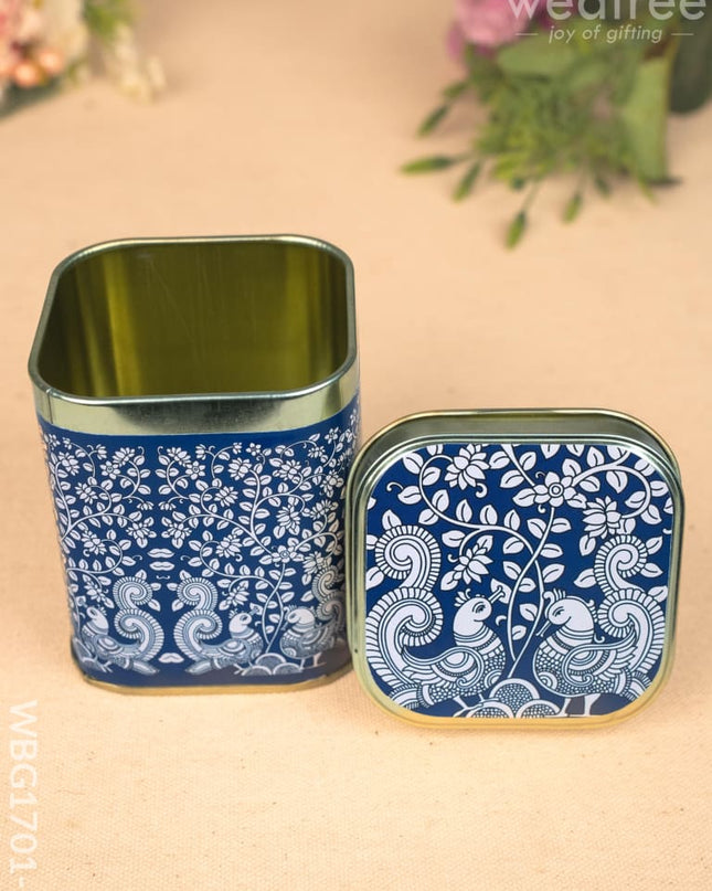 Printed Tin Box - Kalamkari Design - WBG1701-2 Tin Jars & Boxes RG