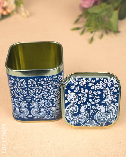 Printed Tin Box - Kalamkari Design - WBG1701-2 Tin Jars & Boxes RG