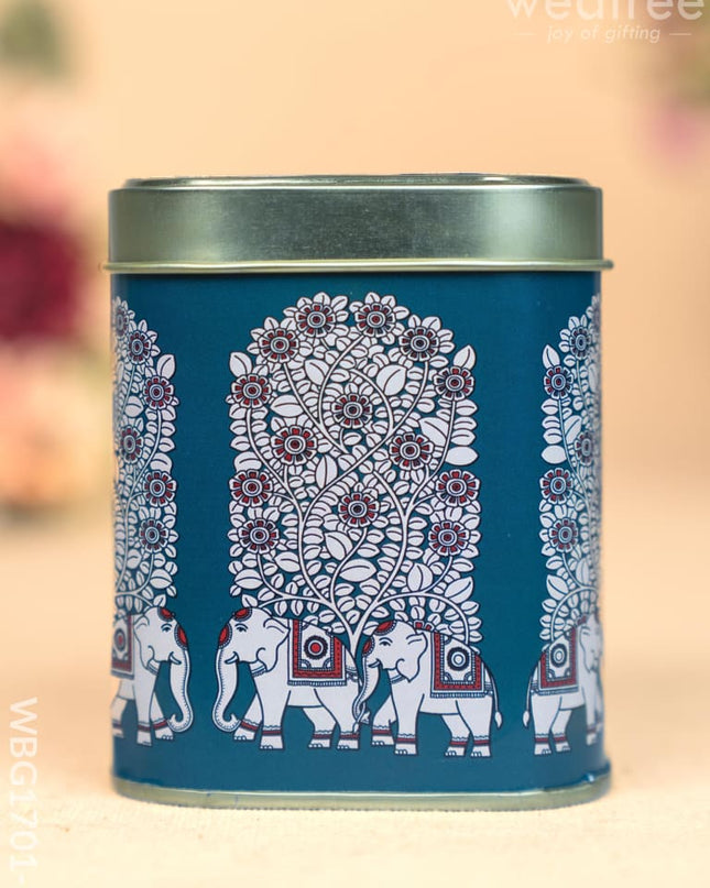Printed Tin Box - Kalamkari Design - WBG1701-3 Tin Jars & Boxes RG