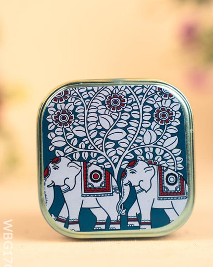 Printed Tin Box - Kalamkari Design - WBG1701-3 Tin Jars & Boxes RG