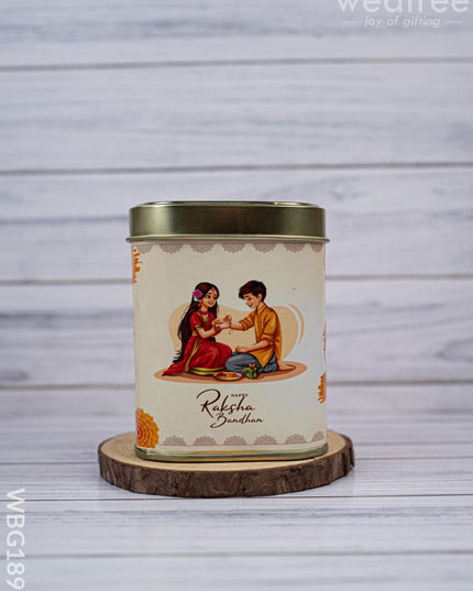 Printed Tin box - Raksha Bandhan Design - WBG1890 - Tin Jars & Boxes RG