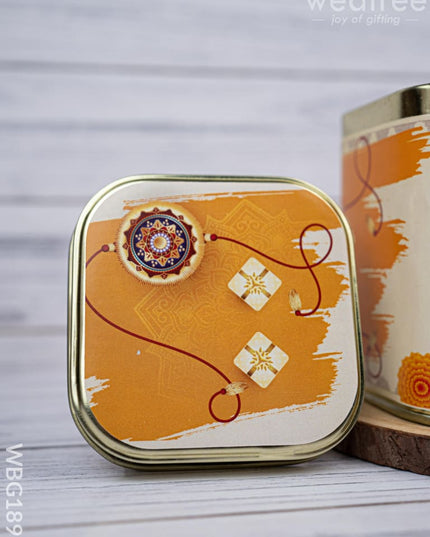 Printed Tin box - Raksha Bandhan Design - WBG1890 - Tin Jars & Boxes RG