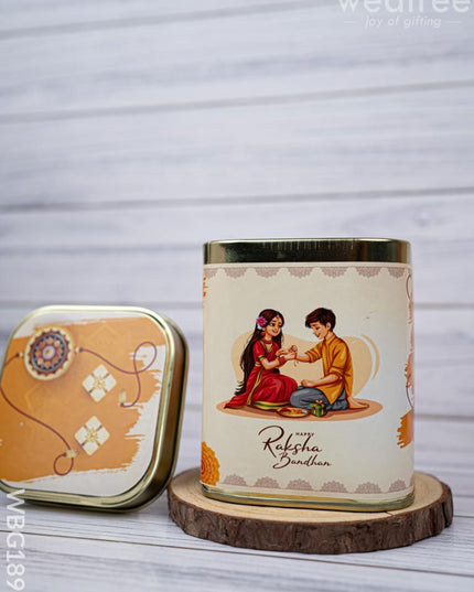 Printed Tin box - Raksha Bandhan Design - WBG1890 - Tin Jars & Boxes RG
