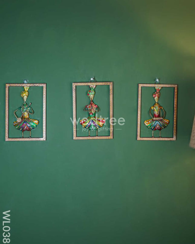 Punjabi Musicians - 3 Set Frame Wl0389 Metal Decor Hanging
