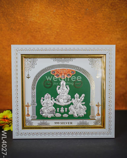 Pure Silver Designer Frame - Wl4027 Ganesha-Lakshmi-Saraswathi German Photo