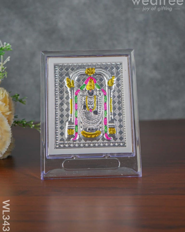 Silver Tirupathi Balaji Photoframe With Stand - Wl3435 German Photo Frame