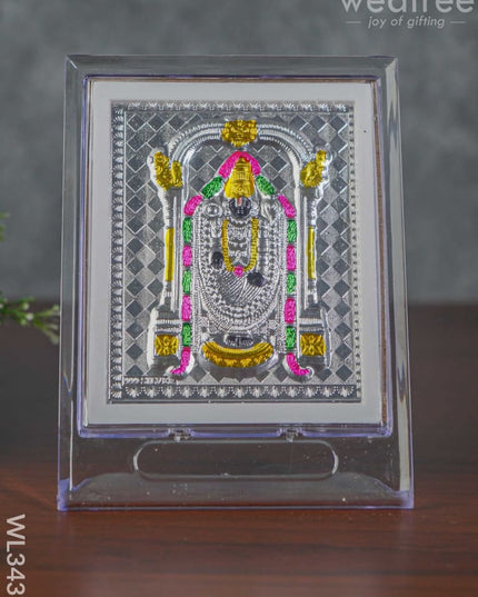 Silver Tirupathi Balaji Photoframe With Stand - Wl3435 German Photo Frame