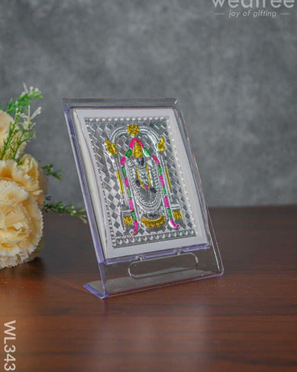 Silver Tirupathi Balaji Photoframe With Stand - Wl3435 German Photo Frame