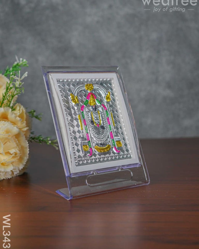 Silver Tirupathi Balaji Photoframe With Stand - Wl3435 German Photo Frame