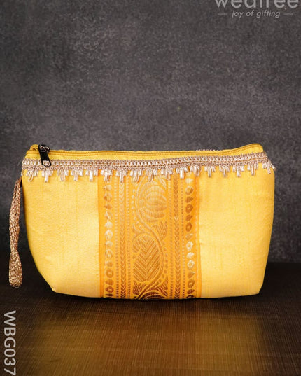 Purse With Mango Zari And Golden Lace - Wbg0373 Clutches & Purses