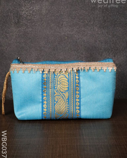 Purse With Mango Zari And Golden Lace - Wbg0373 Clutches & Purses
