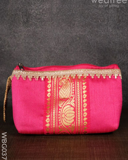 Purse With Mango Zari And Golden Lace - Wbg0373 Clutches & Purses