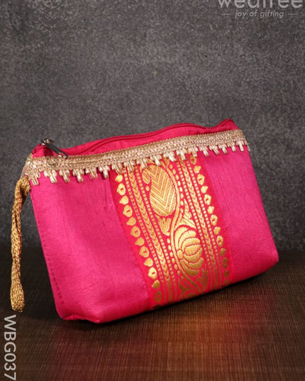 Purse With Mango Zari And Golden Lace - Wbg0373 Clutches & Purses