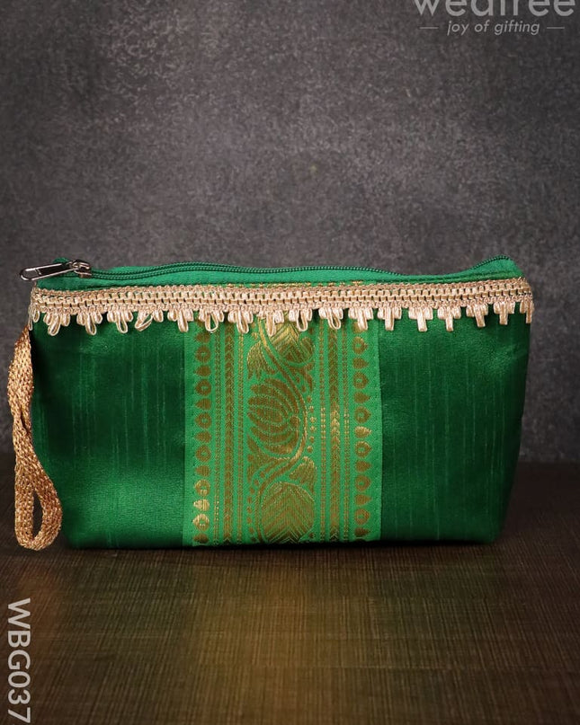Purse With Mango Zari And Golden Lace - Wbg0373 Clutches & Purses