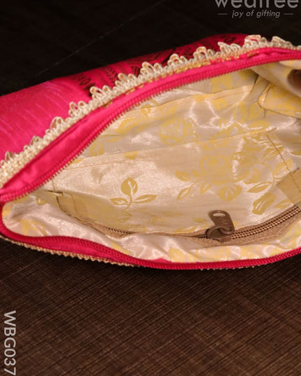 Purse With Mango Zari And Golden Lace - Wbg0373 Clutches & Purses