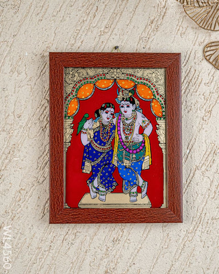 Radha Krishna Glass Reverse Painting Frame - 8 x 6 inch - WL4560-4 - Frames