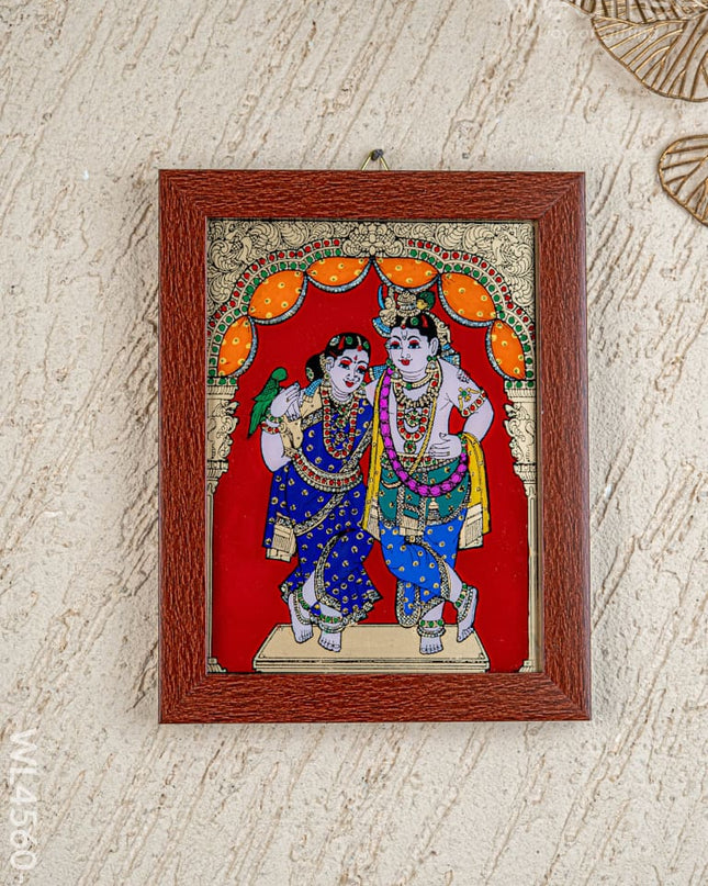 Radha Krishna Glass Reverse Painting Frame - 8 x 6 inch - WL4560-4 - Frames