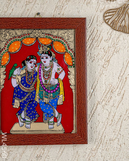 Radha Krishna Glass Reverse Painting Frame - 8 x 6 inch - WL4560-4 - Frames