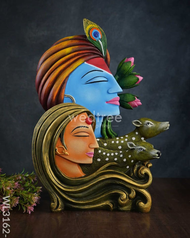 Radha Krishna Idol With Deer - Wl3162 1 Showpieces