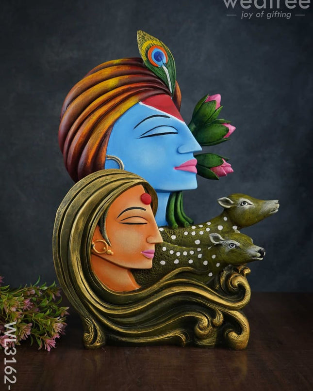 Radha Krishna Idol With Deer - Wl3162 1 Showpieces