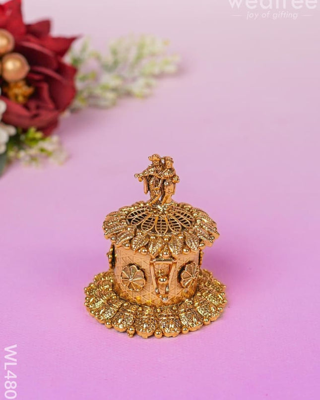 Radhakrishna Kumkum Holder - Wl4807 Metal Rg