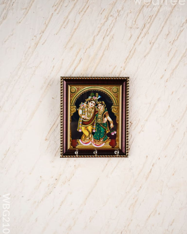 Radha Krishna Printed Key Hanger - WBG2108 - Frame Key Hangers