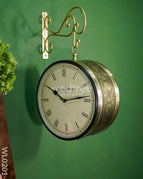 Railway clocks - Brass antique with floral design (10 Inches)