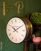 Railway clocks - Brass antique with floral design (12 Inches)