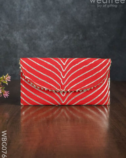 Rajasthani Zari Border Purse - Wbg0760 Clutches & Purses