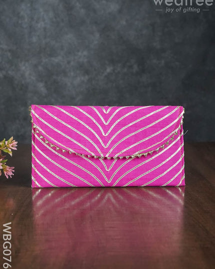 Rajasthani Zari Border Purse - Wbg0760 Clutches & Purses