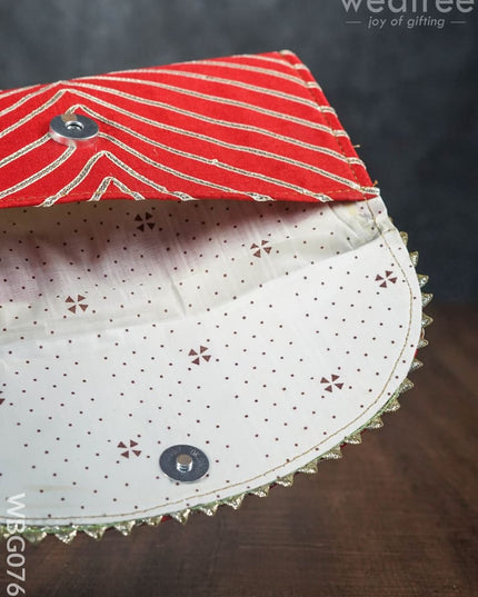 Rajasthani Zari Border Purse - Wbg0760 Clutches & Purses
