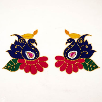 Rangoli: Annapakshi with Diya - Set of 2 - WL5986 - Rangoli