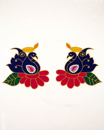 Rangoli: Annapakshi with Diya - Set of 2 - WL5986 - Rangoli