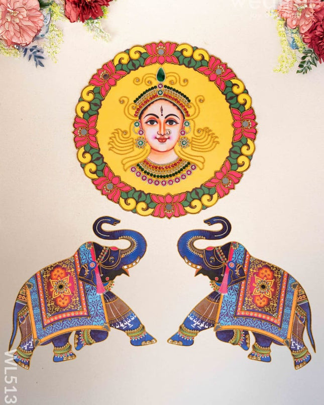 Rangoli - Durga Face with Elephant - WL5131 Divine Gifts