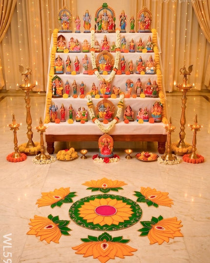 Rangoli: Flower - Lotus - Set of 6 - WL5985 - Rangoli