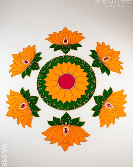 Rangoli: Flower - Lotus - Set of 6 - WL5985 - Rangoli