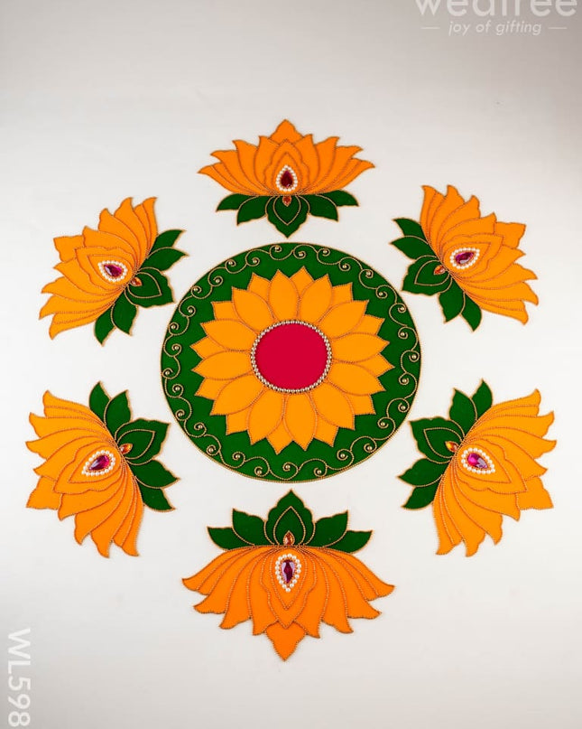 Rangoli: Flower - Lotus - Set of 6 - WL5985 - Rangoli