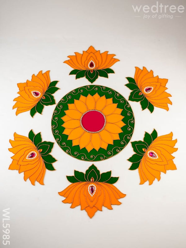 Rangoli: Flower - Lotus - Set of 6 - WL5985 - Rangoli