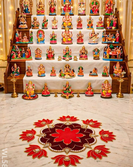 Rangoli - Flower - Lotus - Set of 8 - WL5874 - Rangoli