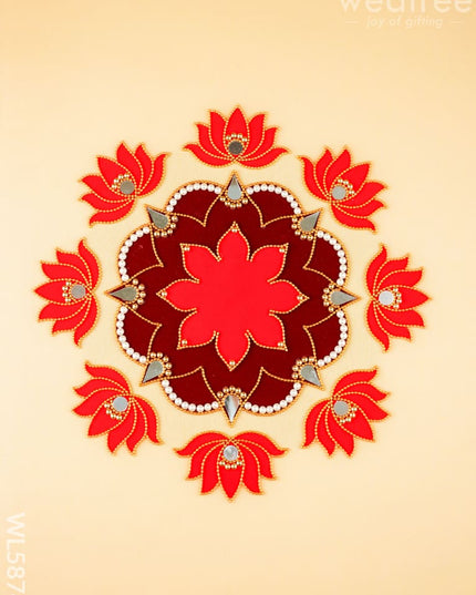 Rangoli - Flower - Lotus - Set of 8 - WL5874 - Rangoli