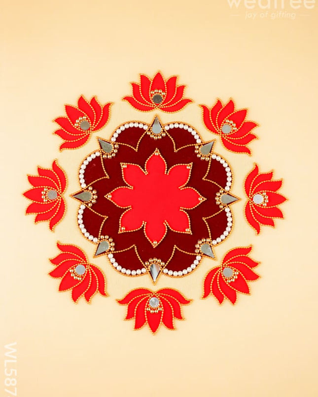 Rangoli - Flower - Lotus - Set of 8 - WL5874 - Rangoli