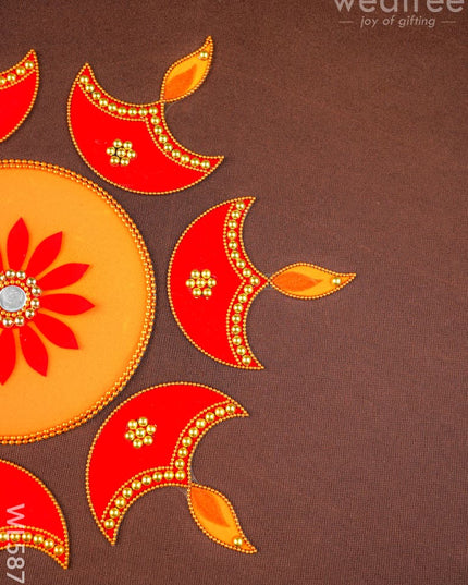 Rangoli - Flower - Set of 6 Diya - WL5873 - Rangoli