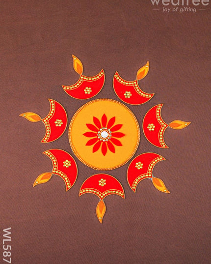 Rangoli - Flower - Set of 6 Diya - WL5873 - Rangoli