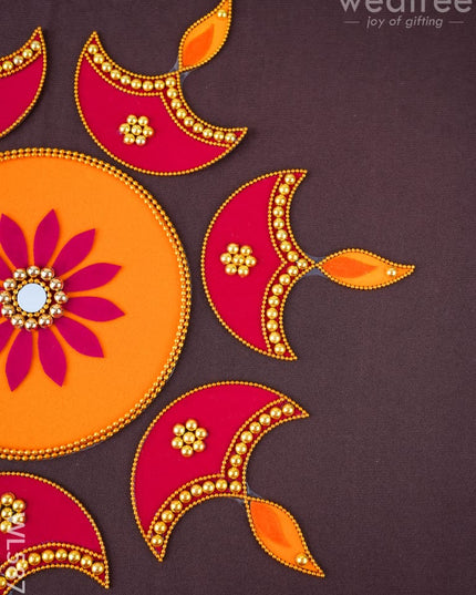 Rangoli - Flower - Set of 6 Diya - WL5873 - Rangoli