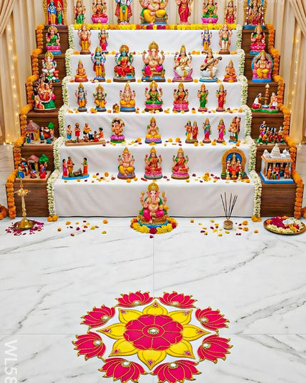 Rangoli - Flower - Set of 8 Lotus - WL5875 - Rangoli