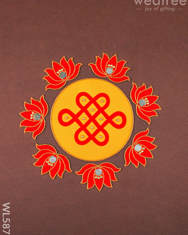Rangoli - Kolam with Lotus - Set of 8 - WL5876 - Rangoli